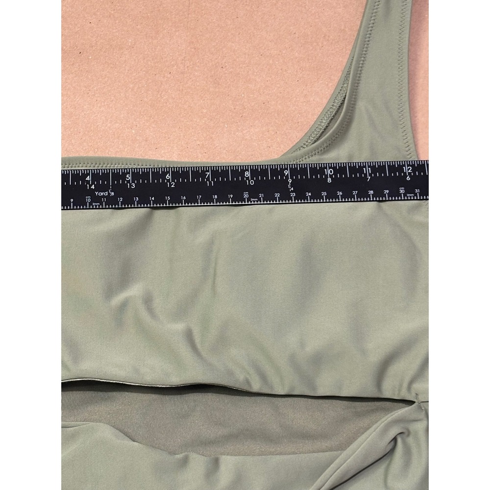 Old Navy Sage Green One-Shoulder Cutout Swimsuit Womens Large - Picture 3 of 7